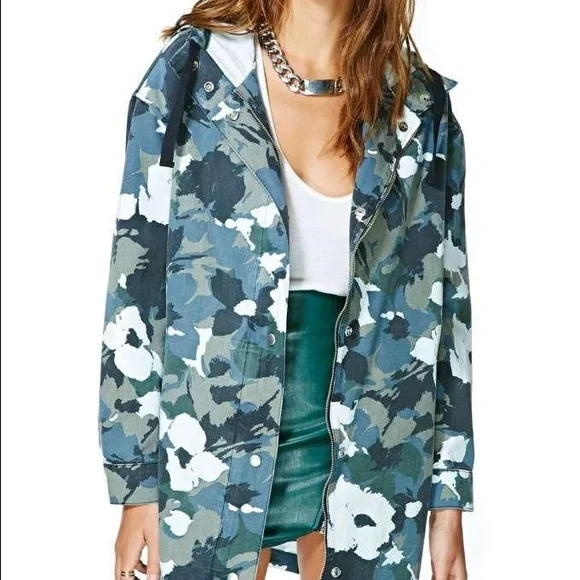 Summer floral camo parka jacket - Picture 1 of 4